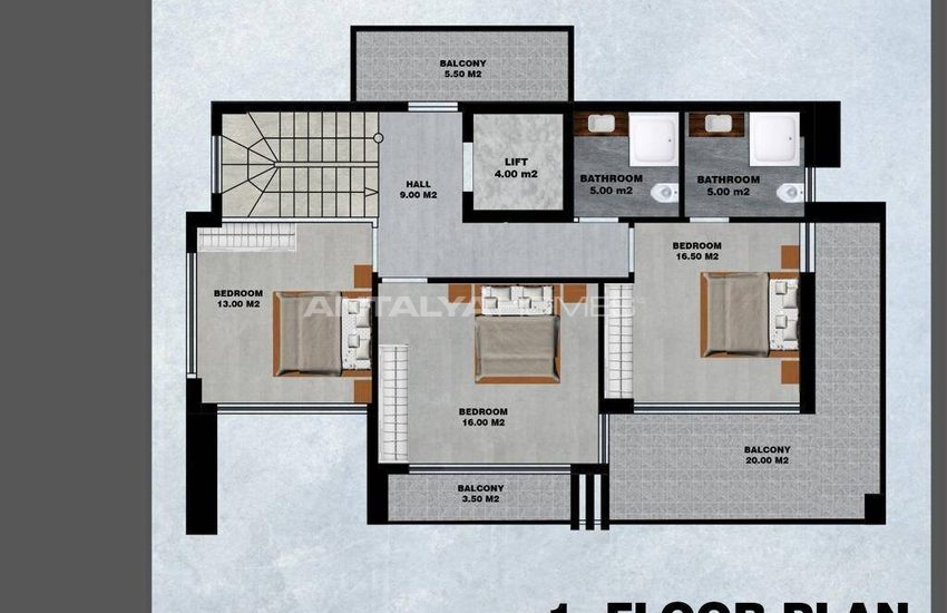 Sea View Property with Private Pool and Garden in Alanya 70