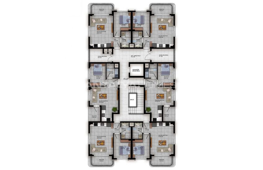 1-bedroom Flats in a Complex Near Airport in Aksu Antalya 21