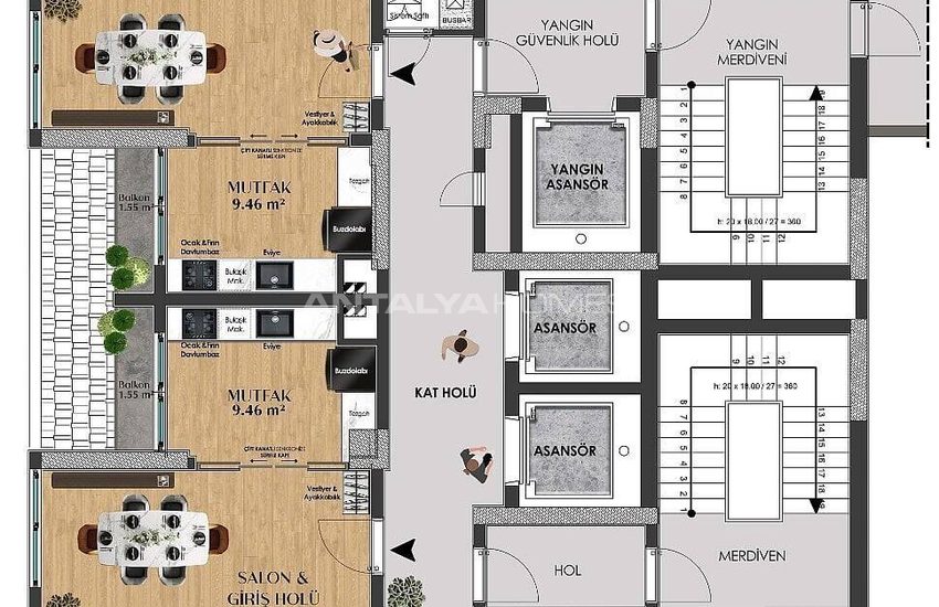 3-bedroom Sea View Flats Near Amenities in Muratpasa Antalya 26