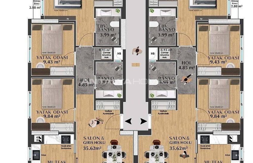 3-bedroom Sea View Flats Near Amenities in Muratpasa Antalya 27