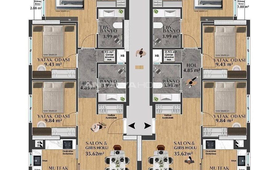 3-bedroom Sea View Flats Near Amenities in Muratpasa Antalya 28