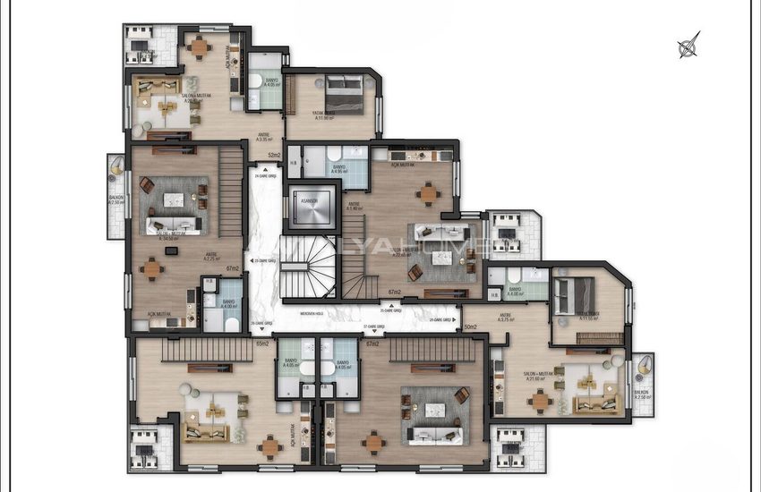 Mountain-view Flats in a Complex with Pool in Konyaalti Antalya 48