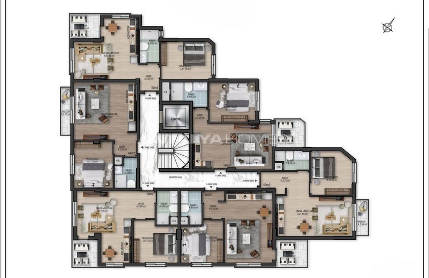 Mountain-view Flats in a Complex with Pool in Konyaalti Antalya 49