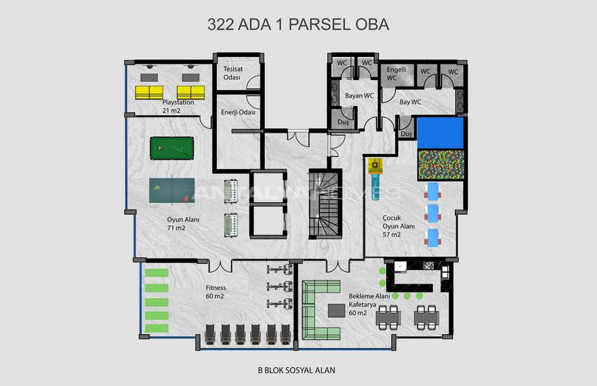 Alanya Oba'da Denize Yakın Sitede Doğa Manzaralı Şık Daireler 44