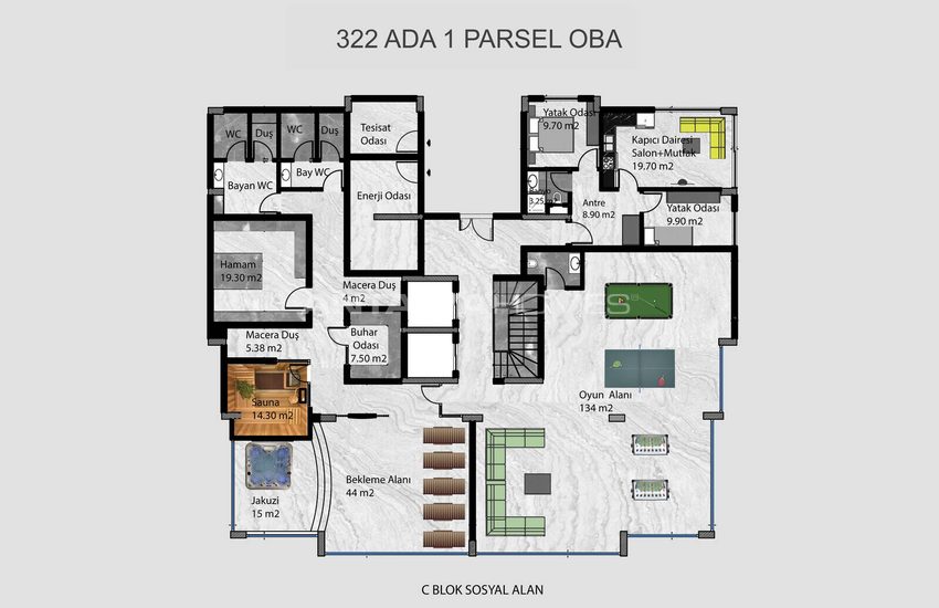 Alanya Oba'da Denize Yakın Sitede Doğa Manzaralı Şık Daireler 45