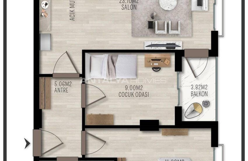 شقق في مجمع سكني به مسبح ومواقف سيارات في أنطاليا كونيالتي 26