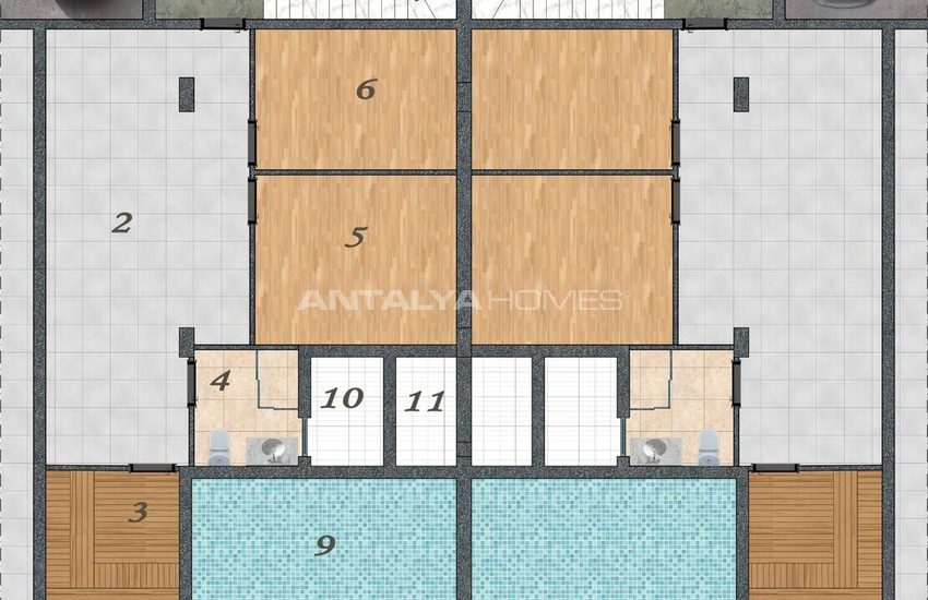 4-bedroom Houses with Pool and Garden in Dosemealti 30