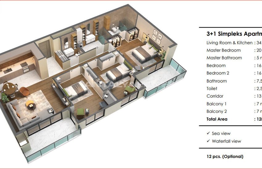 آپارتمانهای لوکس در پروژهای 200 متر از دریا در آنتالیا لارا 29