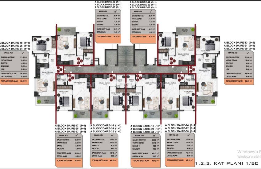 Appartementen Op De Middelste Verdieping In Een Complex In Alanya 20
