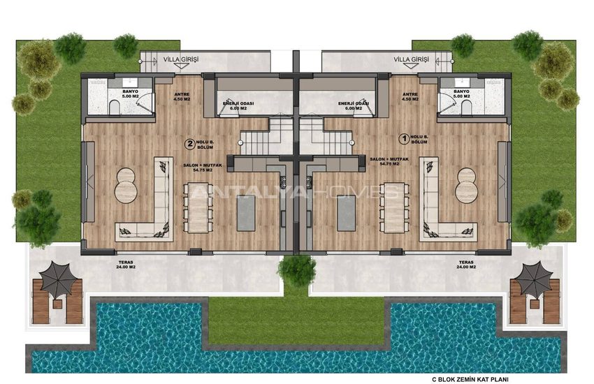 Villor Med Naturutsikt Och Delad Pool I Döşemealtı Antalya 53