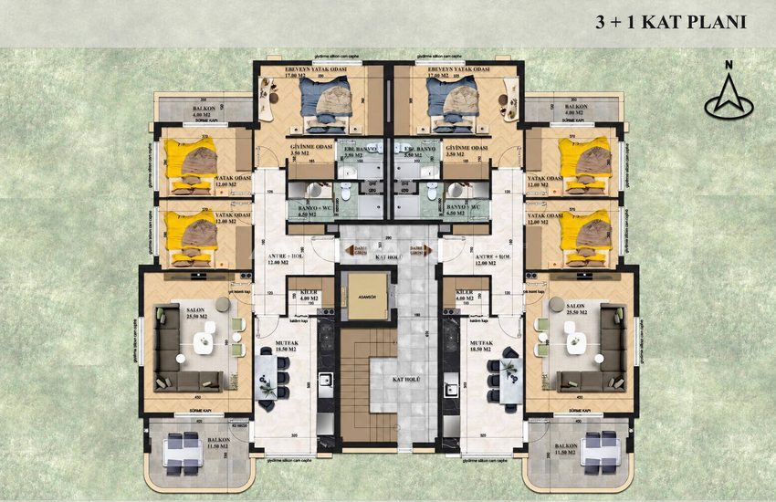 Appartements Élégants Avec Agencements Pratiques À Serik Antalya 35