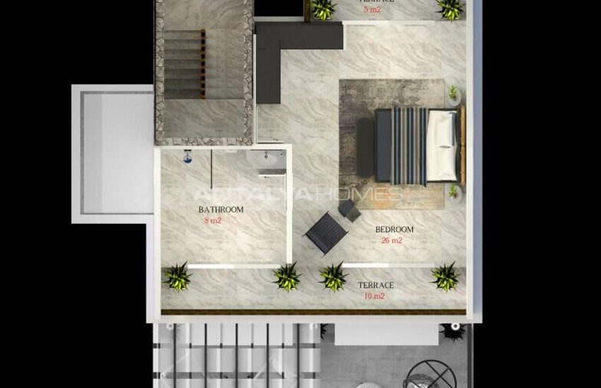 Detached 4+1 Houses with Private Pools in Fethiye Oludeniz 21
