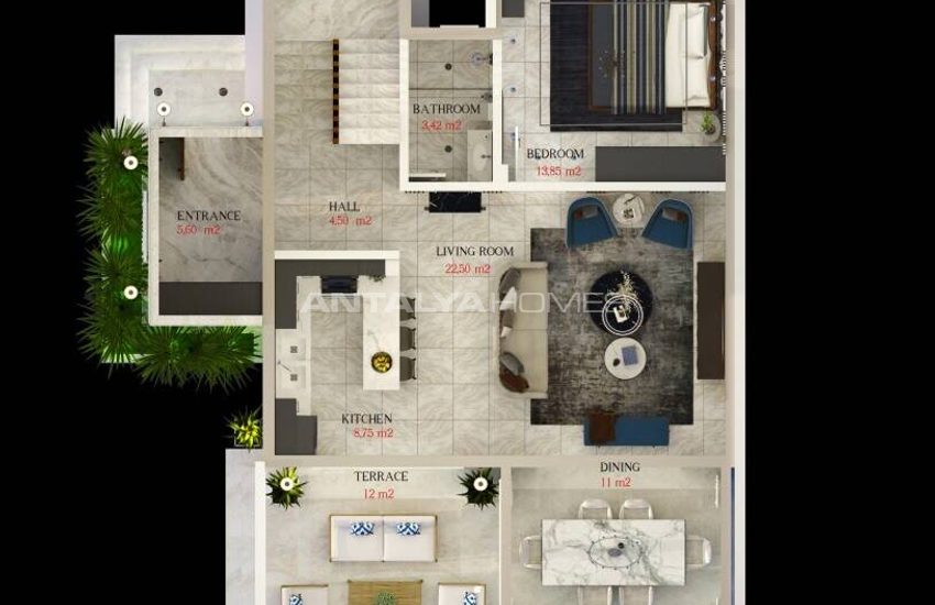 Detached 4+1 Houses with Private Pools in Fethiye Oludeniz 19