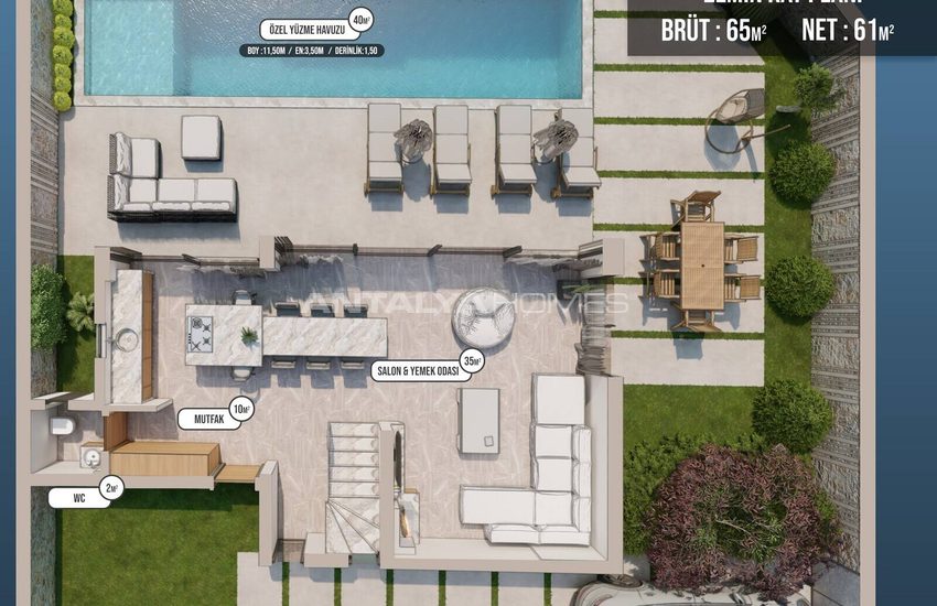 Villa 5+1 Avec Piscine Et Jacuzzi À Fethiye En Turquie 11