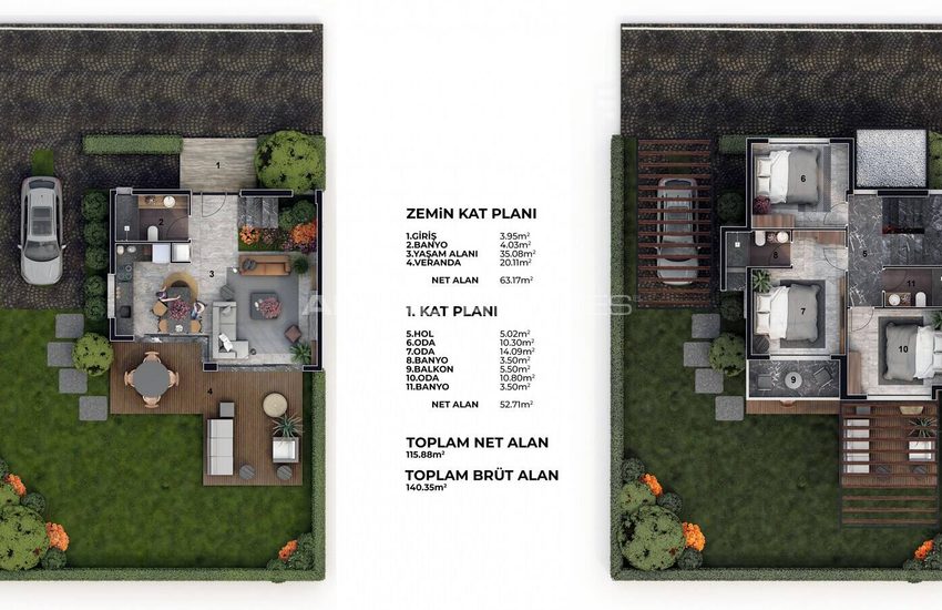 Huizen In Een Uitgebreid Woonproject In Adabükü 28