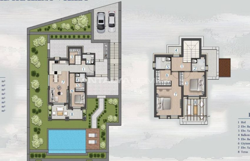 Detached Villas with Private Pools in Bodrum Kadikalesi 32