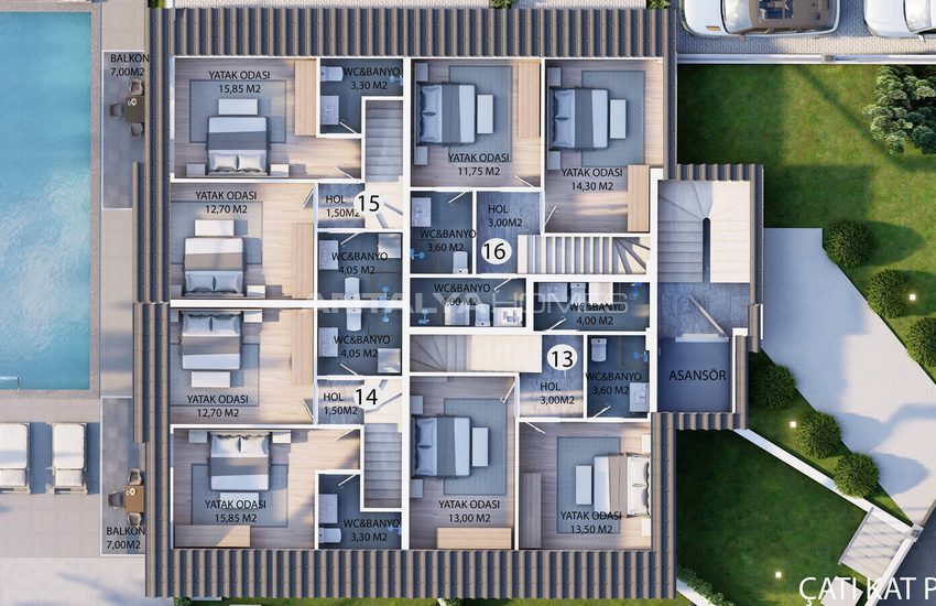 Chique Woningen In Een Complex Met Zwembad In Muğla Fethiye 26