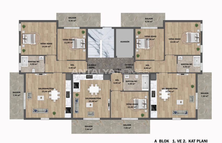 Stijlvolle Appartementen In Een Complex Met Zwembad In Mugla Fethiye 24