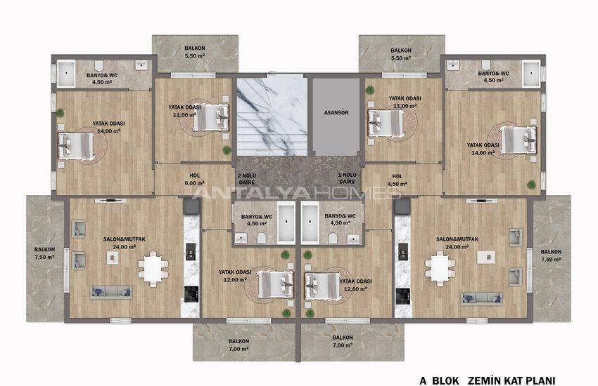 Stijlvolle Appartementen In Een Complex Met Zwembad In Mugla Fethiye 27