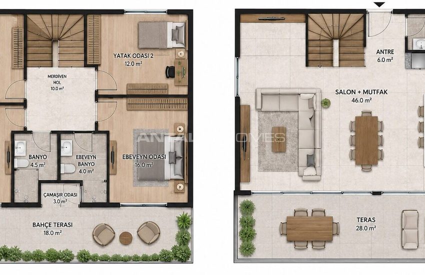 Fethiye'de Havuzlu Projede 4+1 Dubleks Daire 28