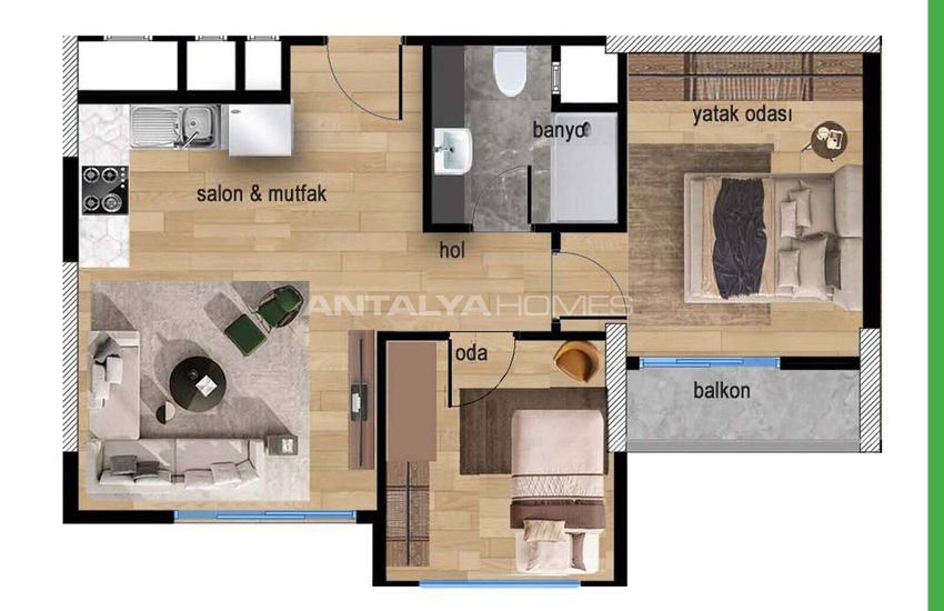 Investment 2-bedroom Properties with Sea Views in Mersin 23