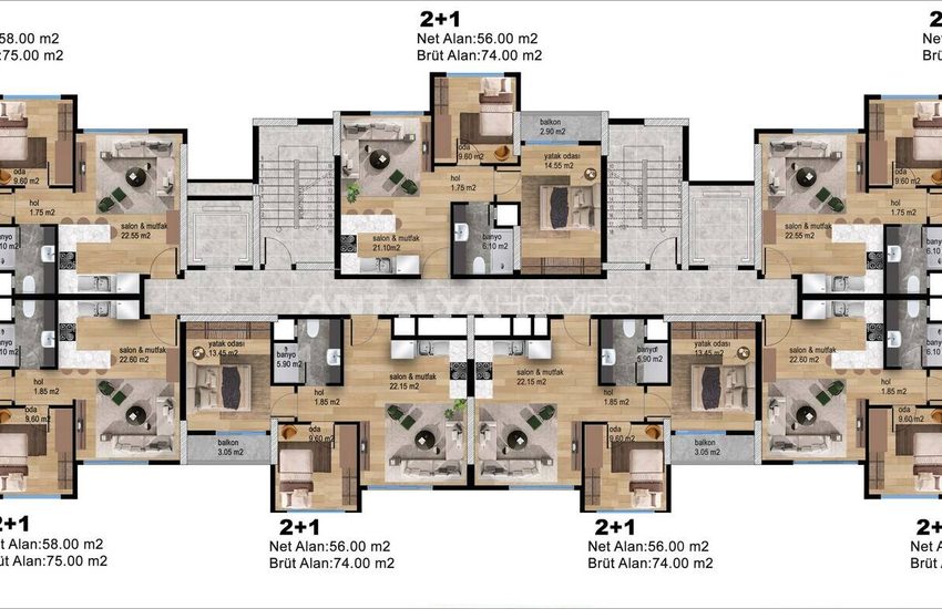 Investment 2-bedroom Properties with Sea Views in Mersin 24