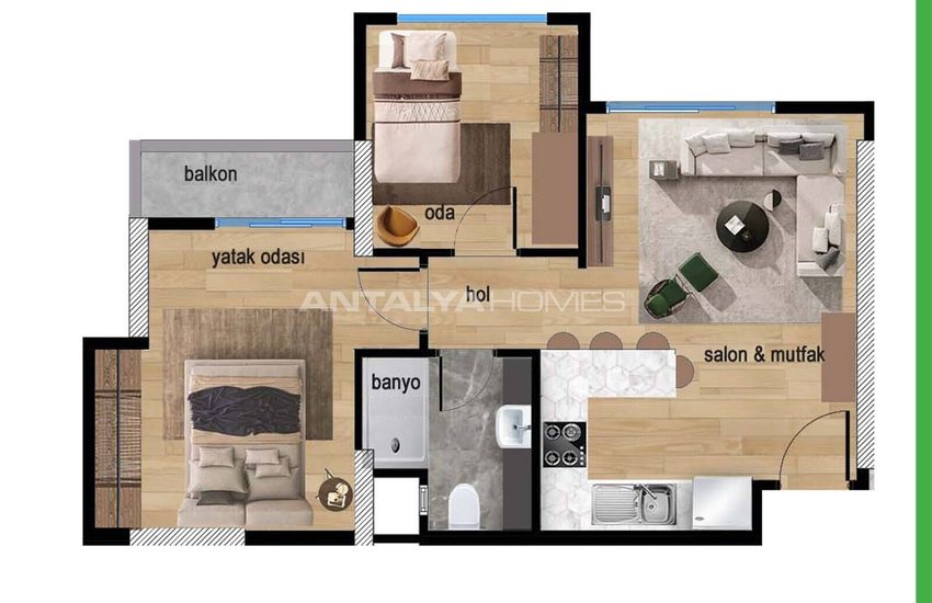 Investment 2-bedroom Properties with Sea Views in Mersin 17
