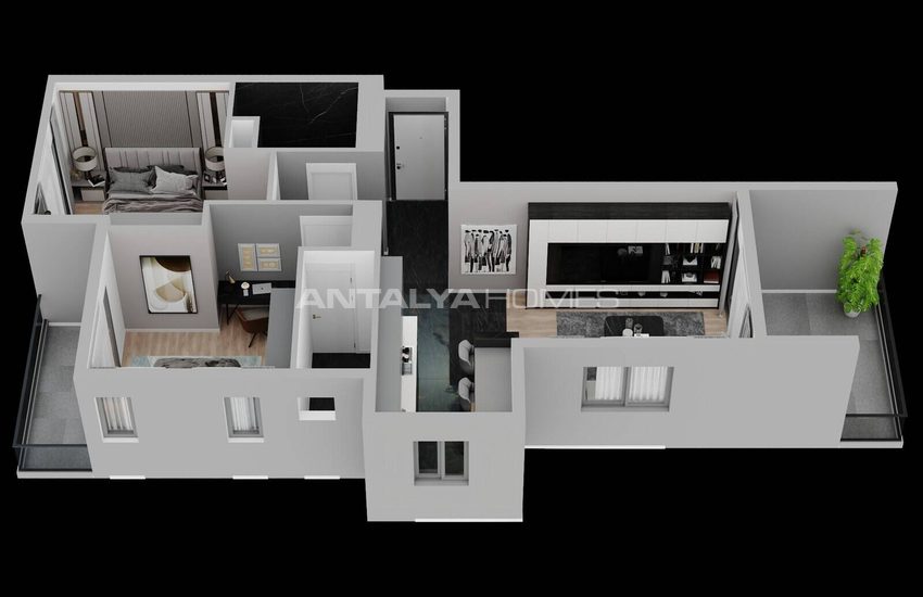 Mezitli'de Şehir ve Deniz Manzaralı Yatırımlık Daireler 21
