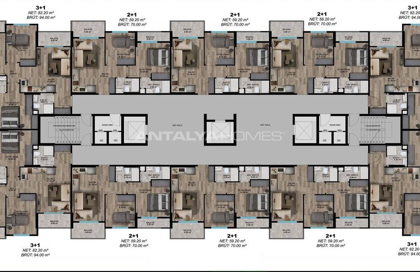 Appartementen In Een Complex Met Waterpark In Mersin Çeşmeli 38