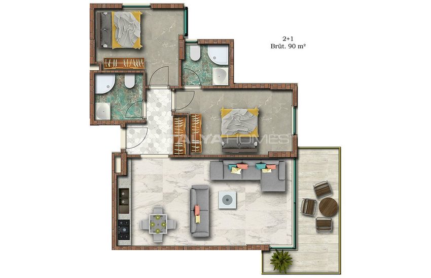 Alanya Mahmutlar’da Denize Sıfır Projede Lüks Daireler 27