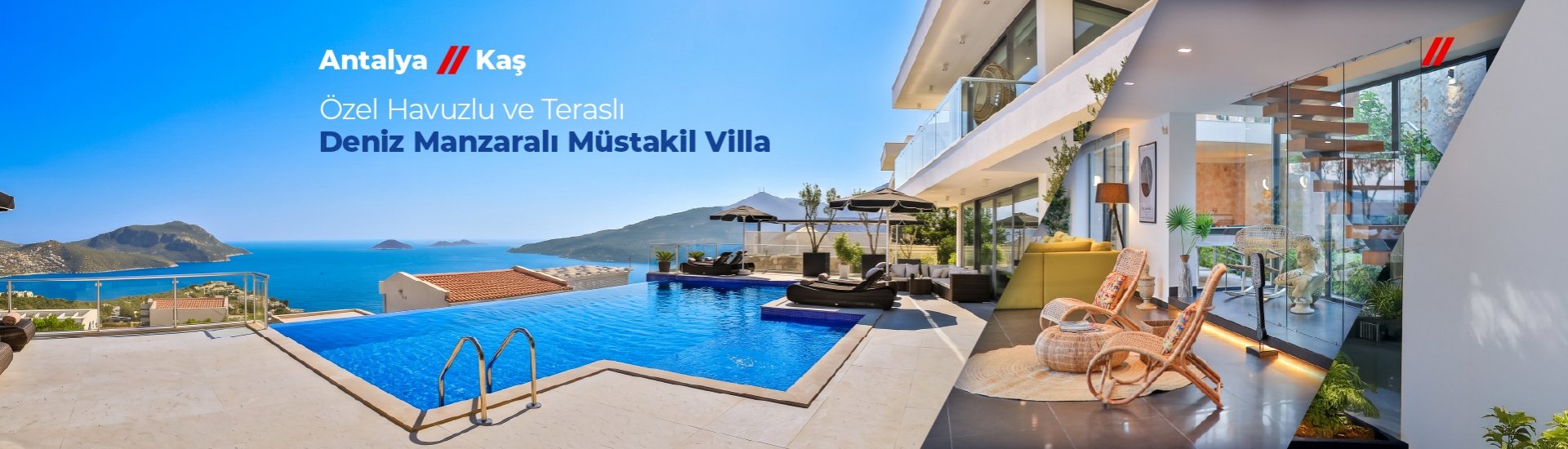 Kaş Kalkan’da Deniz ve Dağ Manzaralı Özel Havuzlu Villa