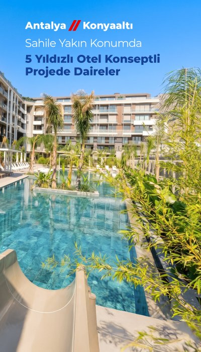 Konyaaltı'nda Beş Yıldızlı Otel Konseptli Projede Daireler
