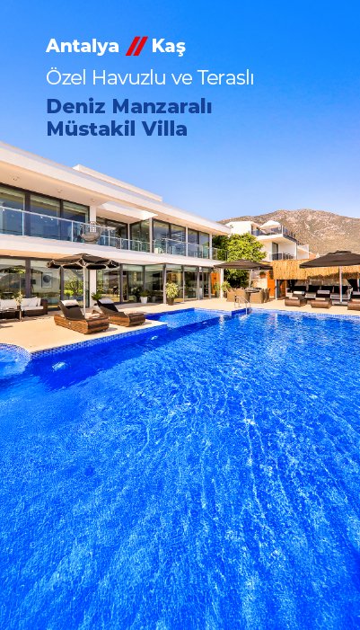 Kaş Kalkan’da Deniz ve Dağ Manzaralı Özel Havuzlu Villa