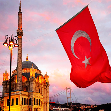 Turkey, flag, mosque