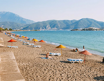 Utsikten över Çalış-stranden i Fethiye
