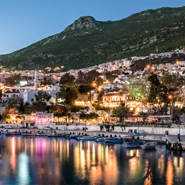 Kalkan is famous for its rooftop restaurants and sunset views