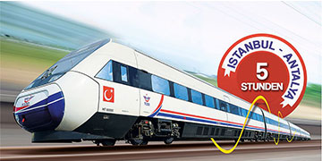 Der neue Hochgeschwindigkeitszug verbindet Mittelmeer mit Marmara