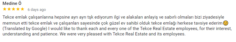Medine Ö. Testimonial Medine Ö. Testimonial