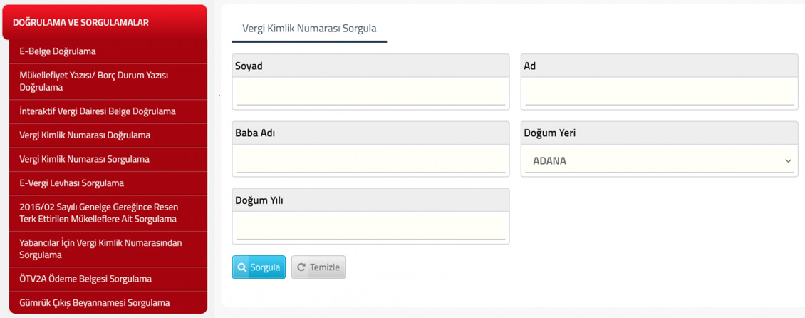 Vergi Kimlik Numarası Sorgula